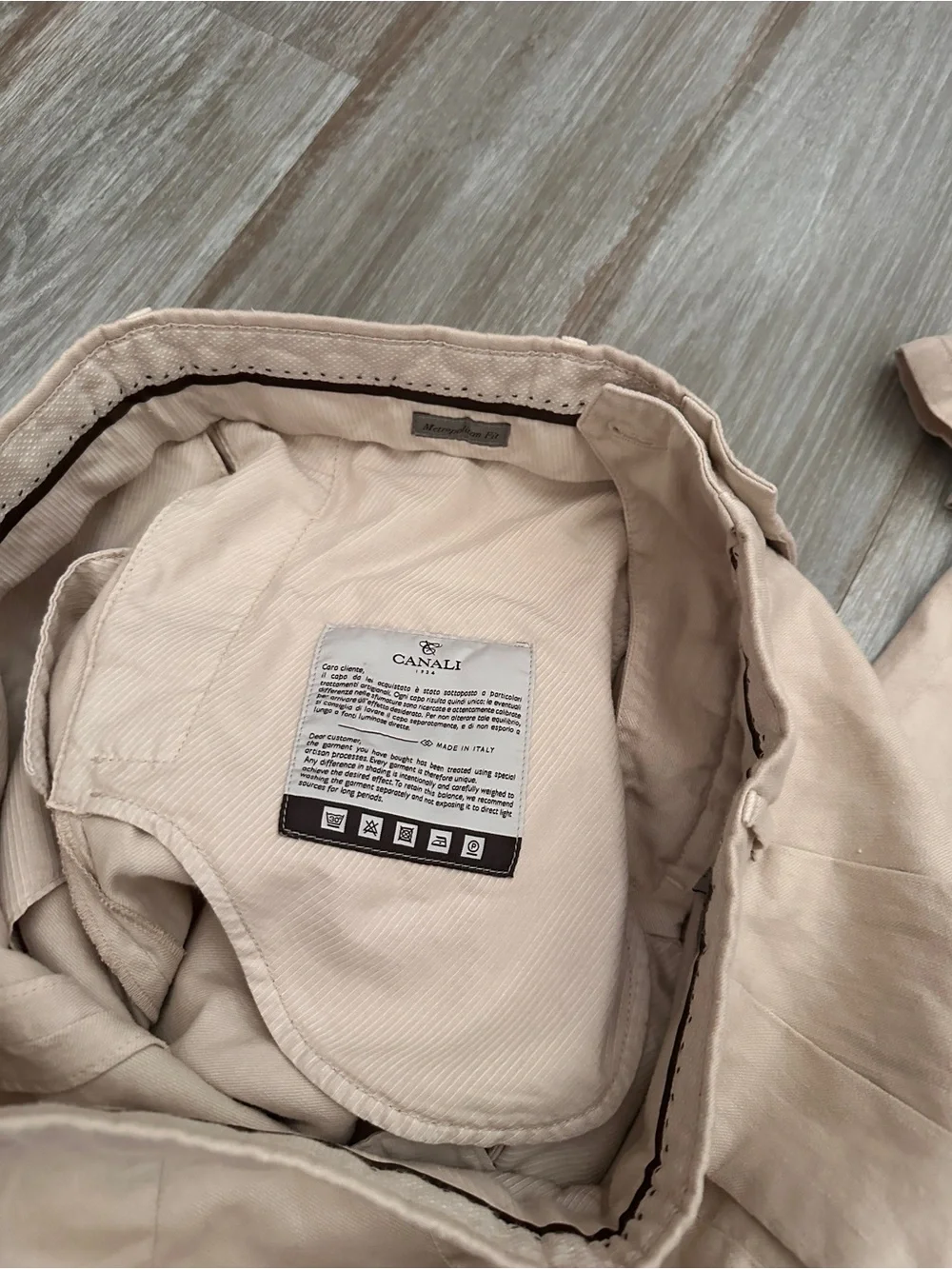 NEW Canali Men's Khaki Pants Metropolitan Fit Size 54 EU/ 36 US Made in Italy